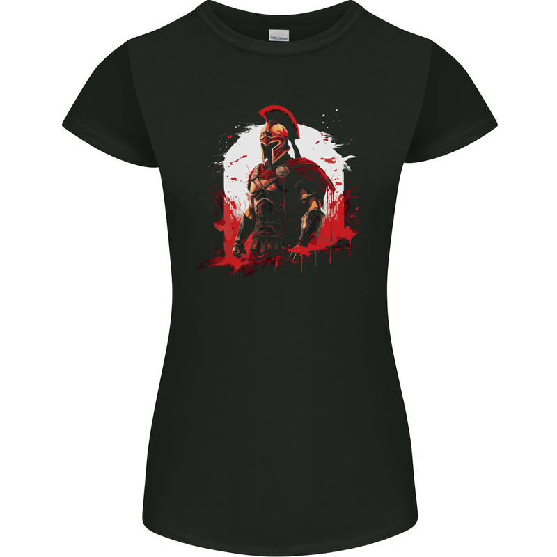 Roman Warrior Gym Training Top Bodybuilding Womens Petite Cut T-Shirt Black