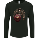Roman Warrior Skull MMA Gym Training Mens Long Sleeve T-Shirt Black