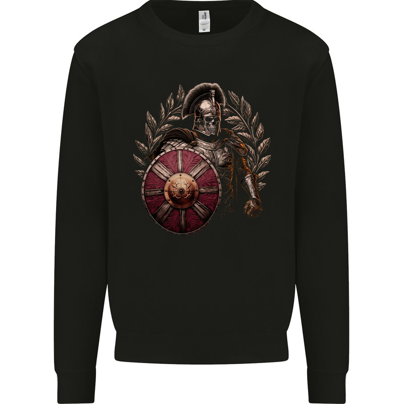 Roman Warrior Skull MMA Gym Training Mens Sweatshirt Jumper Black