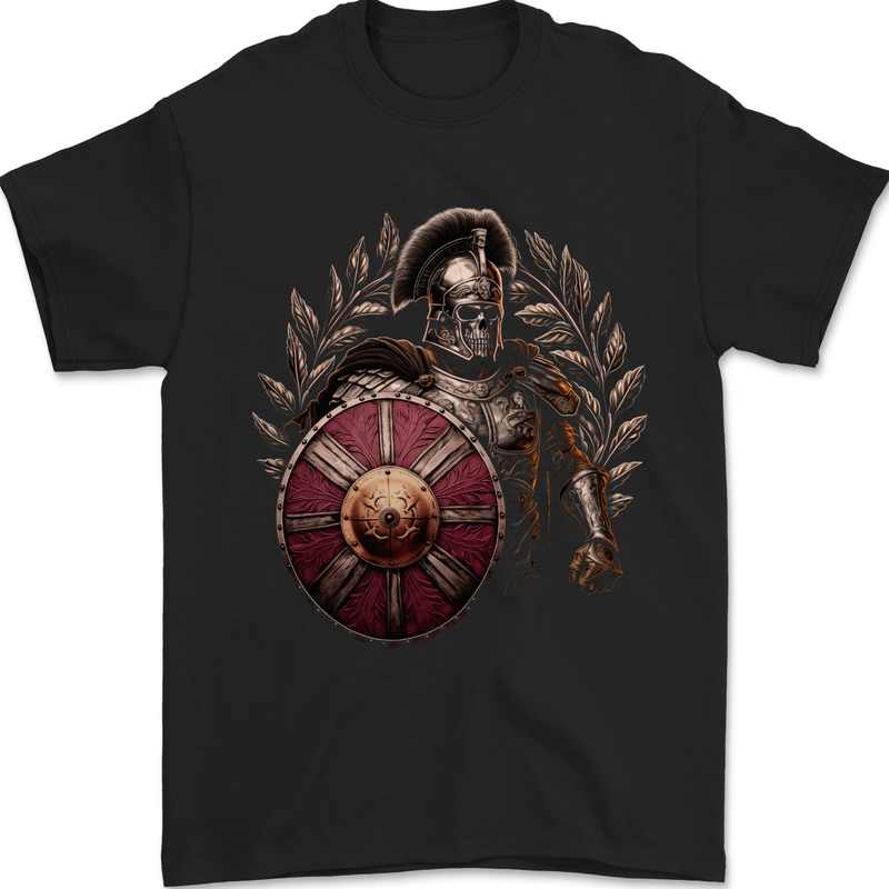 Roman Warrior Skull MMA Gym Training Mens T-Shirt 100% Cotton Black