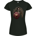 Roman Warrior Skull MMA Gym Training Womens Petite Cut T-Shirt Black