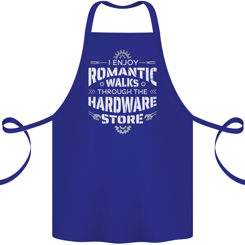 Romantic Walks Hardware Store DIY Tradesman Cotton Apron 100% Organic Royal Blue