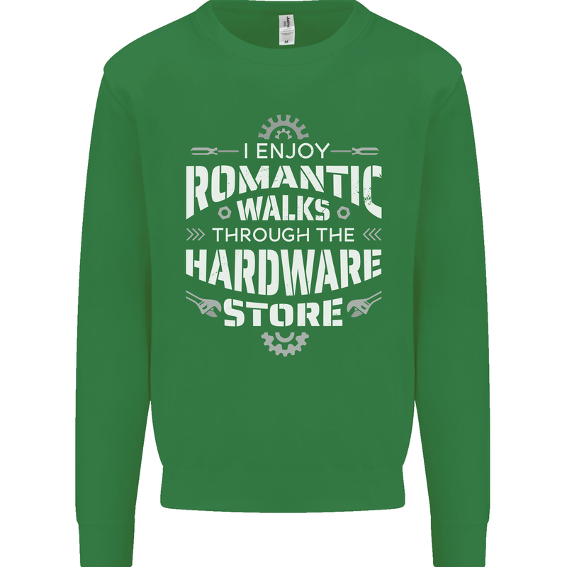 Romantic Walks Hardware Store DIY Tradesman Kids Sweatshirt Jumper Irish Green