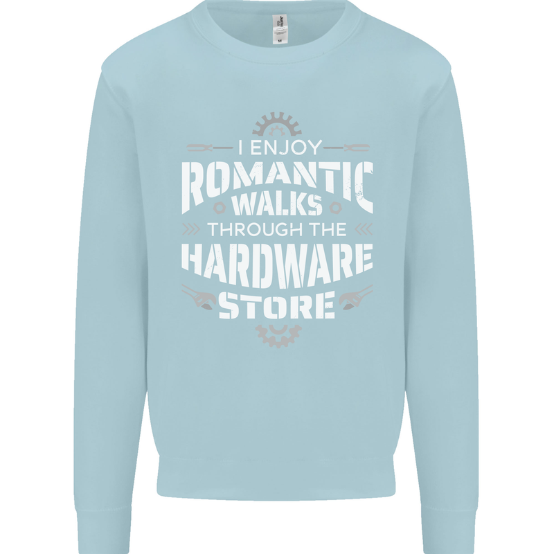 Romantic Walks Hardware Store DIY Tradesman Kids Sweatshirt Jumper Light Blue