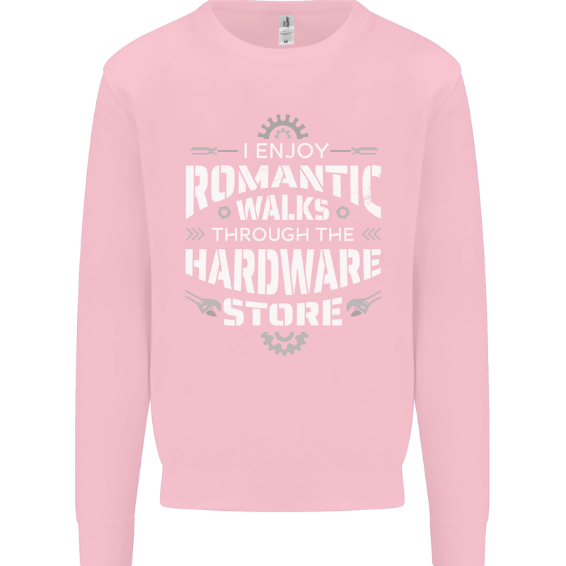 Romantic Walks Hardware Store DIY Tradesman Kids Sweatshirt Jumper Light Pink
