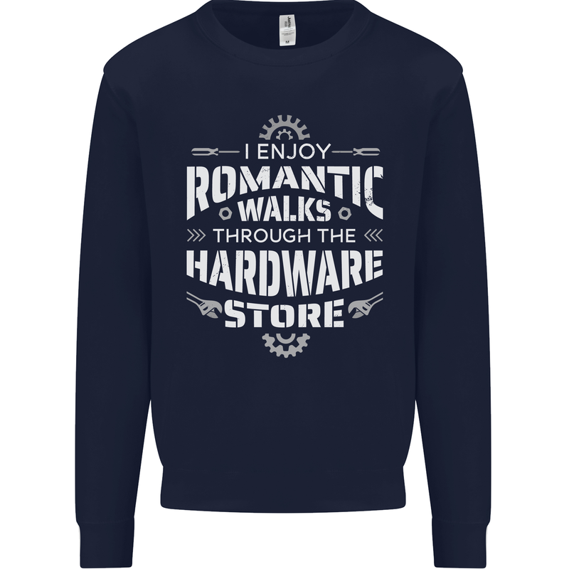 Romantic Walks Hardware Store DIY Tradesman Kids Sweatshirt Jumper Navy Blue