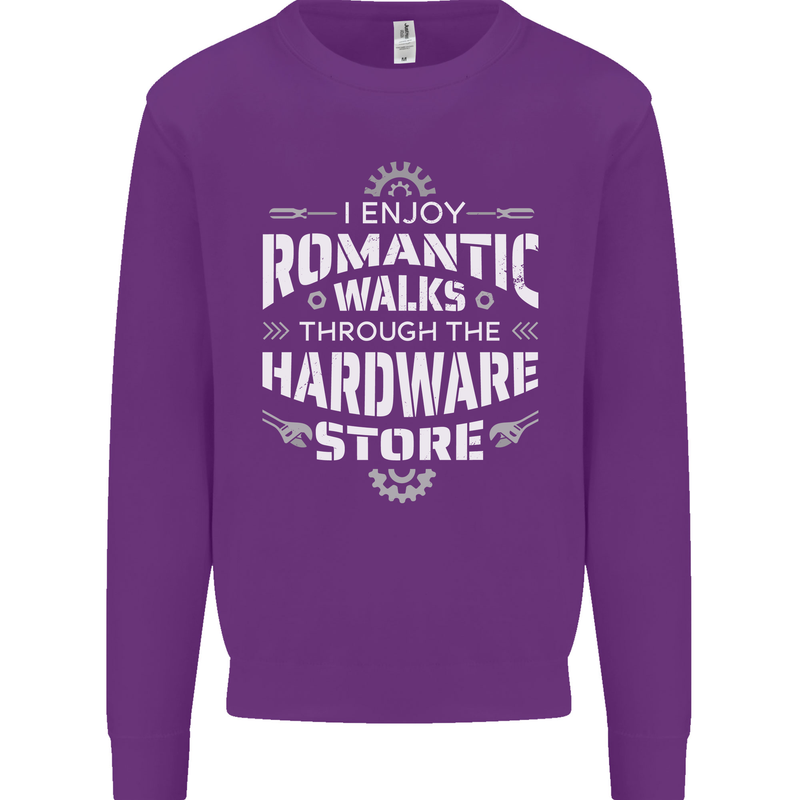 Romantic Walks Hardware Store DIY Tradesman Kids Sweatshirt Jumper Purple