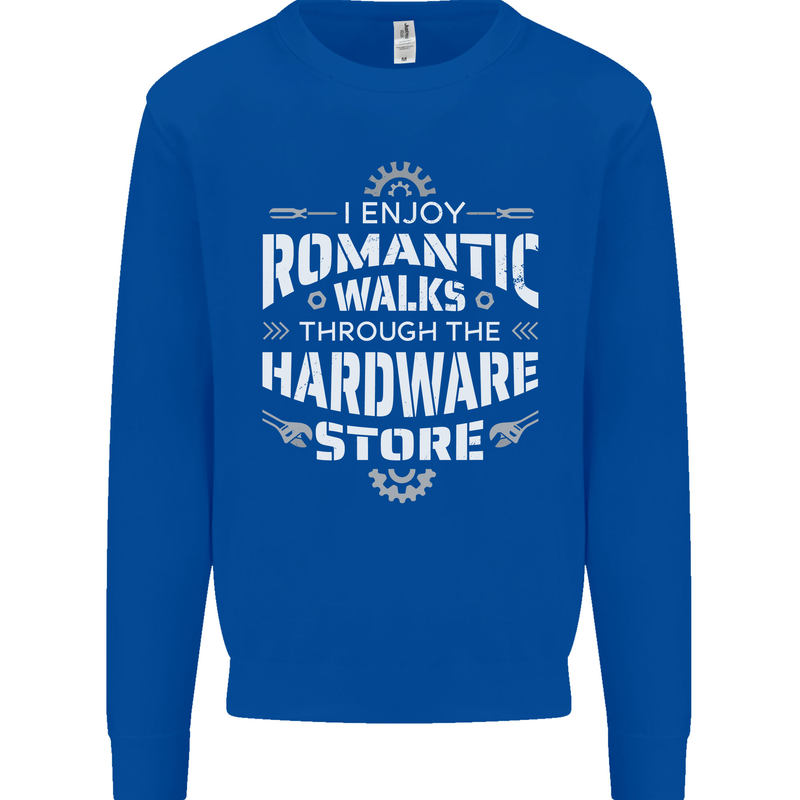 Romantic Walks Hardware Store DIY Tradesman Kids Sweatshirt Jumper Royal Blue