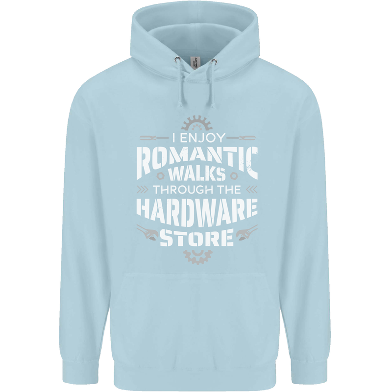 Romantic Walks Hardware Store DIY Tradesman Mens 80% Cotton Hoodie Light Blue