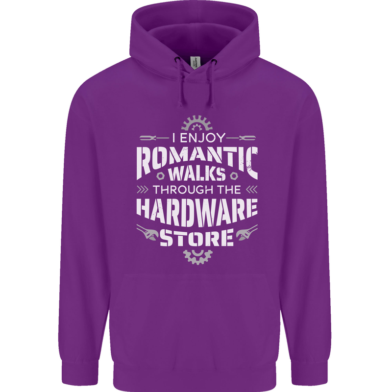 Romantic Walks Hardware Store DIY Tradesman Mens 80% Cotton Hoodie Purple