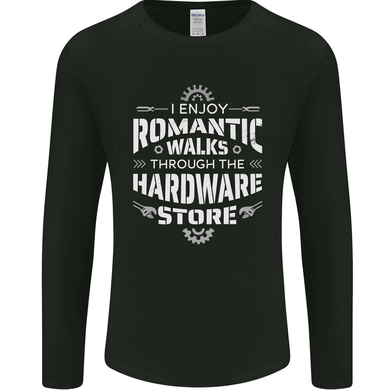 Romantic Walks Hardware Store DIY Tradesman Mens Long Sleeve T-Shirt Black