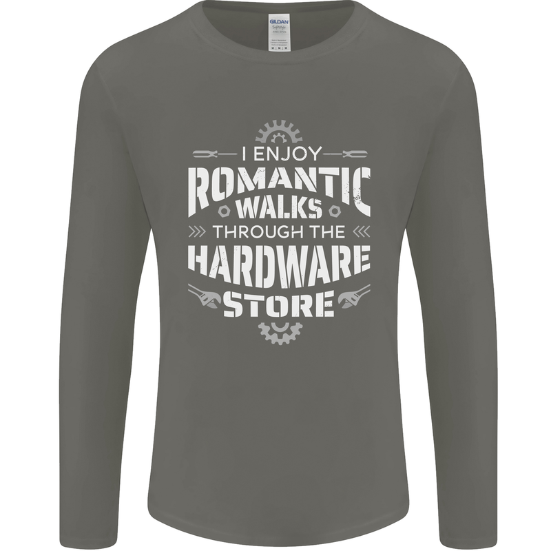 Romantic Walks Hardware Store DIY Tradesman Mens Long Sleeve T-Shirt Charcoal