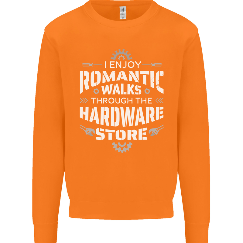 Romantic Walks Hardware Store DIY Tradesman Mens Sweatshirt Jumper Orange