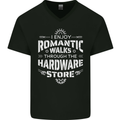 Romantic Walks Hardware Store DIY Tradesman Mens V-Neck Cotton T-Shirt Black