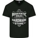 Romantic Walks Hardware Store DIY Tradesman Mens V-Neck Cotton T-Shirt Black