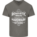 Romantic Walks Hardware Store DIY Tradesman Mens V-Neck Cotton T-Shirt Charcoal
