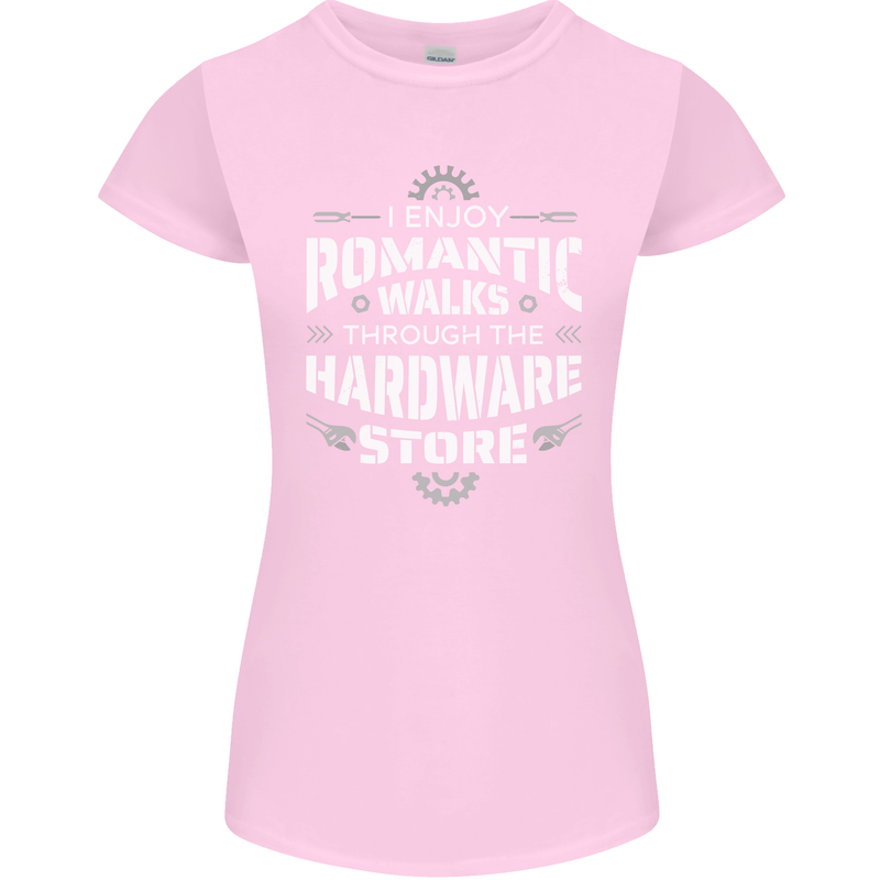 Romantic Walks Hardware Store DIY Tradesman Womens Petite Cut T-Shirt Light Pink