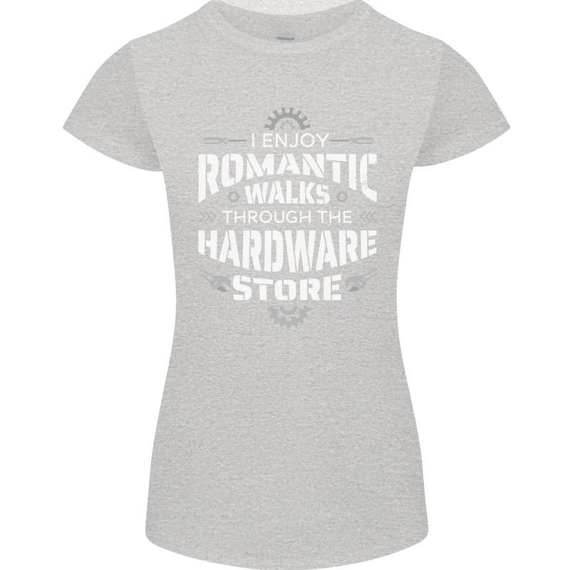 Romantic Walks Hardware Store DIY Tradesman Womens Petite Cut T-Shirt Sports Grey