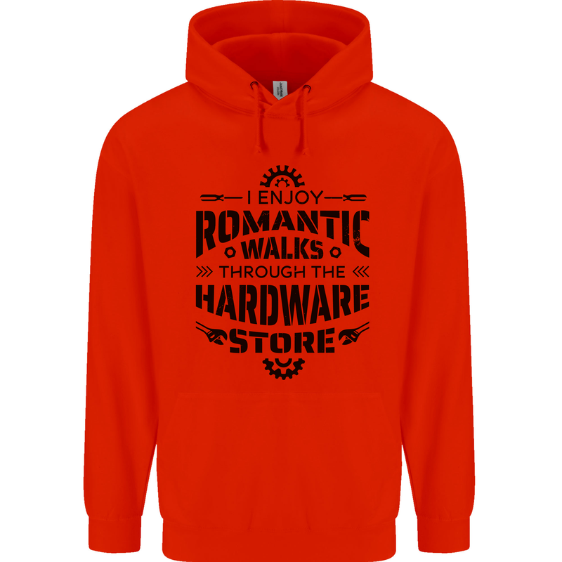 Romantic Walks Hardware Store Tradesman DIY Childrens Kids Hoodie Bright Red