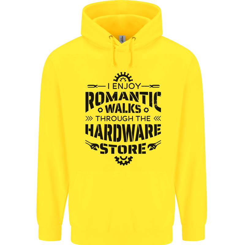 Romantic Walks Hardware Store Tradesman DIY Childrens Kids Hoodie Yellow