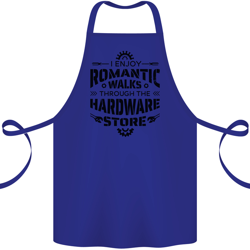 Romantic Walks Hardware Store Tradesman DIY Cotton Apron 100% Organic Royal Blue