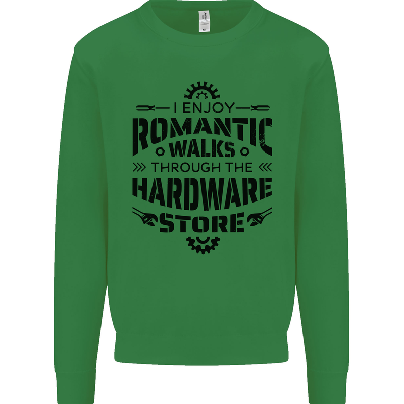 Romantic Walks Hardware Store Tradesman DIY Kids Sweatshirt Jumper Irish Green