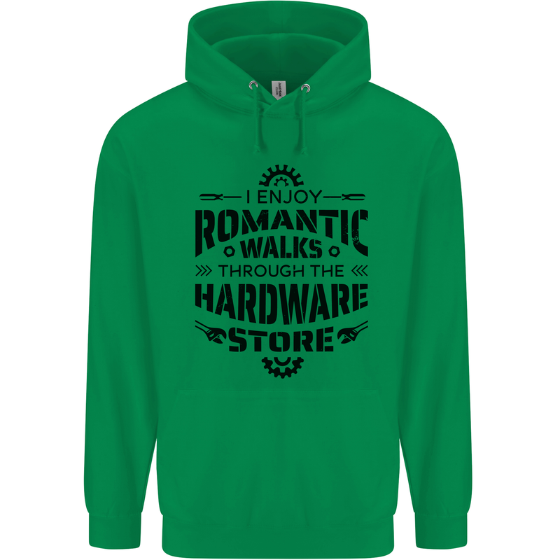 Romantic Walks Hardware Store Tradesman DIY Mens 80% Cotton Hoodie Irish Green