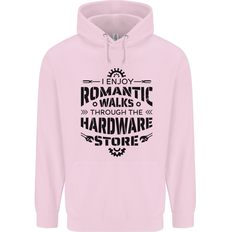 Romantic Walks Hardware Store Tradesman DIY Mens 80% Cotton Hoodie Light Pink