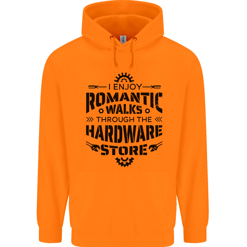 Romantic Walks Hardware Store Tradesman DIY Mens 80% Cotton Hoodie Orange