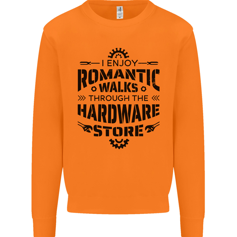 Romantic Walks Hardware Store Tradesman DIY Mens Sweatshirt Jumper Orange