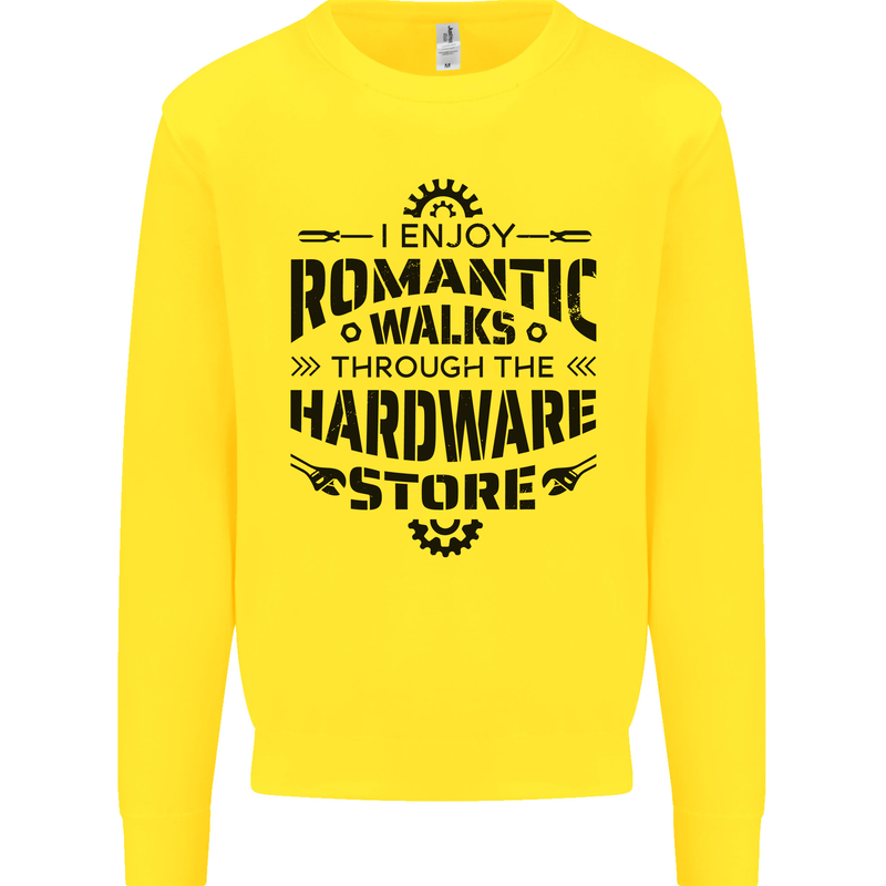 Romantic Walks Hardware Store Tradesman DIY Mens Sweatshirt Jumper Yellow