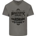 Romantic Walks Hardware Store Tradesman DIY Mens V-Neck Cotton T-Shirt Charcoal