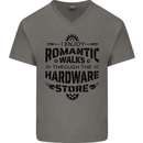 Romantic Walks Hardware Store Tradesman DIY Mens V-Neck Cotton T-Shirt Charcoal