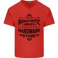 Romantic Walks Hardware Store Tradesman DIY Mens V-Neck Cotton T-Shirt Red