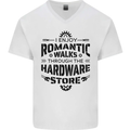 Romantic Walks Hardware Store Tradesman DIY Mens V-Neck Cotton T-Shirt White