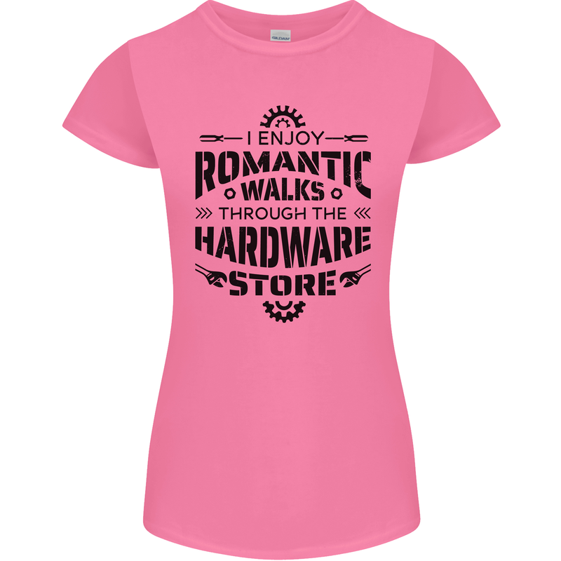 Romantic Walks Hardware Store Tradesman DIY Womens Petite Cut T-Shirt Azalea