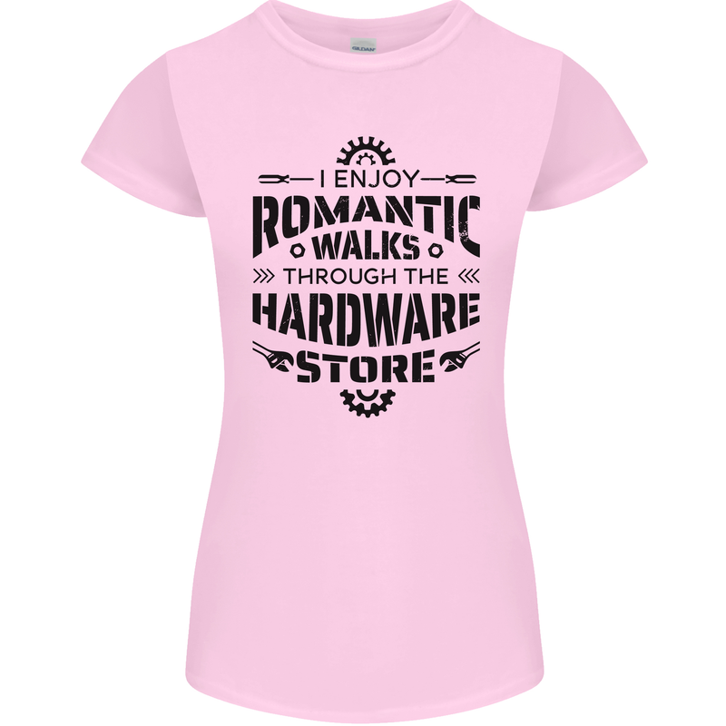 Romantic Walks Hardware Store Tradesman DIY Womens Petite Cut T-Shirt Light Pink