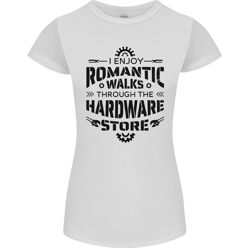 Romantic Walks Hardware Store Tradesman DIY Womens Petite Cut T-Shirt White