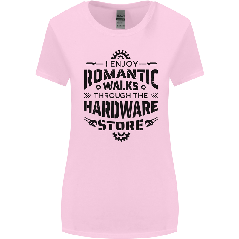 Romantic Walks Hardware Store Tradesman DIY Womens Wider Cut T-Shirt Light Pink