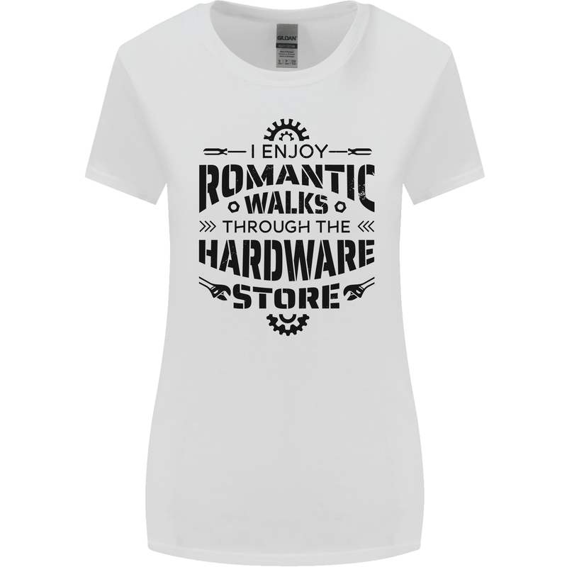 Romantic Walks Hardware Store Tradesman DIY Womens Wider Cut T-Shirt White