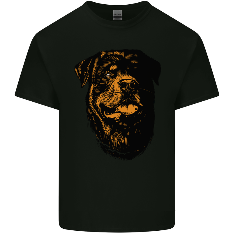 Rottweiller Head Dog Kids T-Shirt Childrens Black