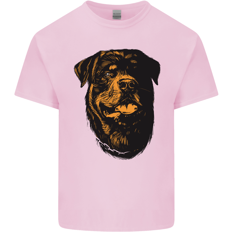 Rottweiller Head Dog Kids T-Shirt Childrens Light Pink