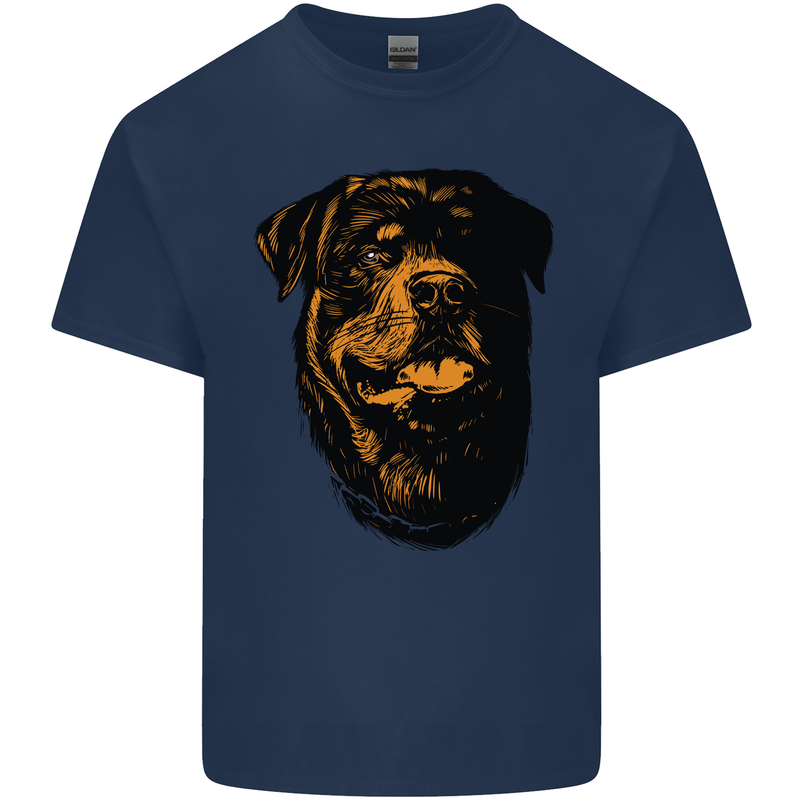 Rottweiller Head Dog Kids T-Shirt Childrens Navy Blue