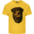 Rottweiller Head Dog Kids T-Shirt Childrens Yellow