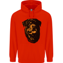 Rottweiller Head Dog Mens 80% Cotton Hoodie Bright Red