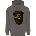 Rottweiller Head Dog Mens 80% Cotton Hoodie Charcoal