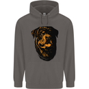 Rottweiller Head Dog Mens 80% Cotton Hoodie Charcoal