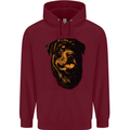 Rottweiller Head Dog Mens 80% Cotton Hoodie Maroon