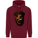 Rottweiller Head Dog Mens 80% Cotton Hoodie Maroon