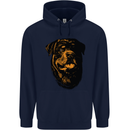 Rottweiller Head Dog Mens 80% Cotton Hoodie Navy Blue